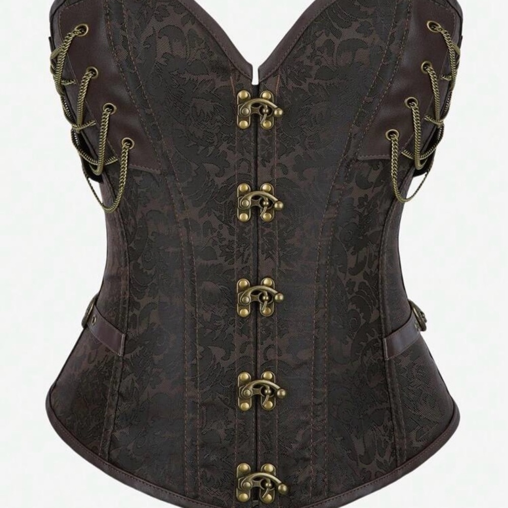 Brown Corset with Gold Accents